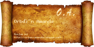 Orbán Amanda névjegykártya